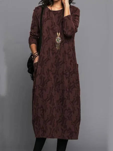 Women's Long Sleeve Midi Dress