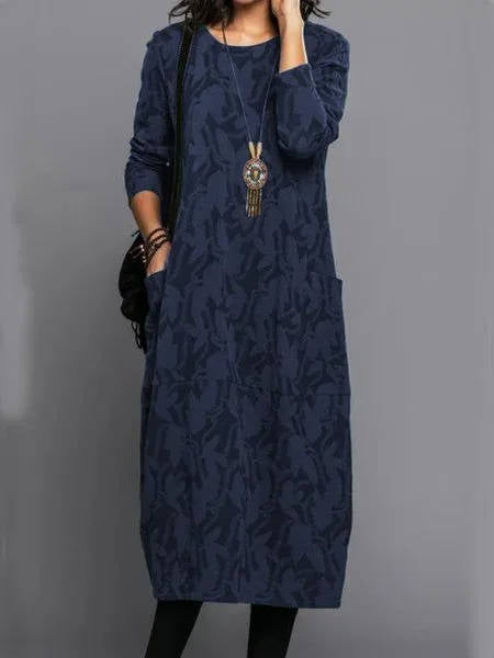 Women's Long Sleeve Midi Dress