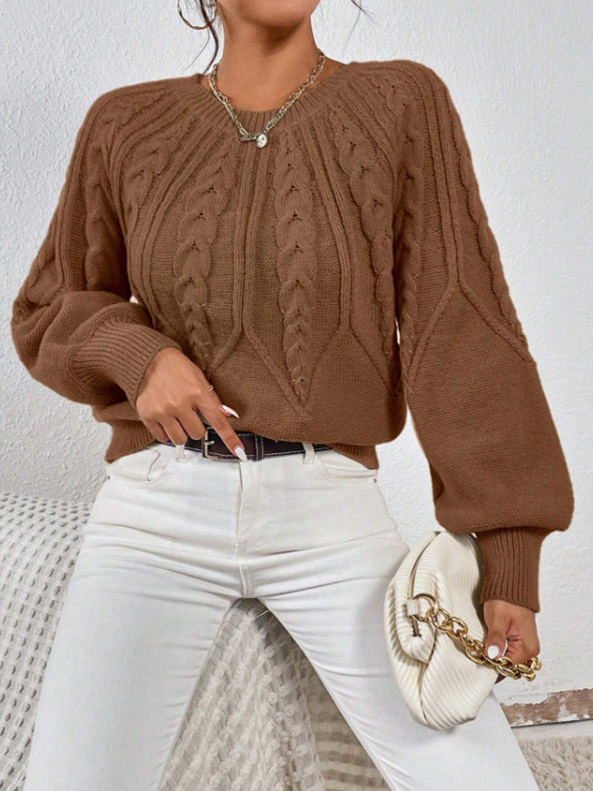 Cropped Cable Knit Sweater for Women