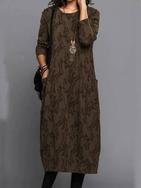 Women's Long Sleeve Midi Dress