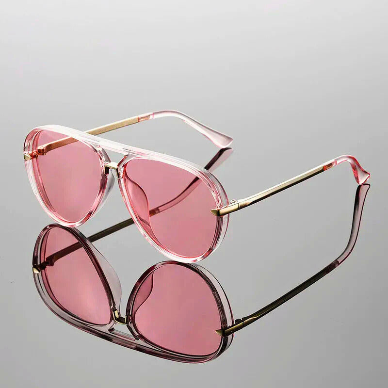 Aviator Sunglasses with Double Bridge Design for Women