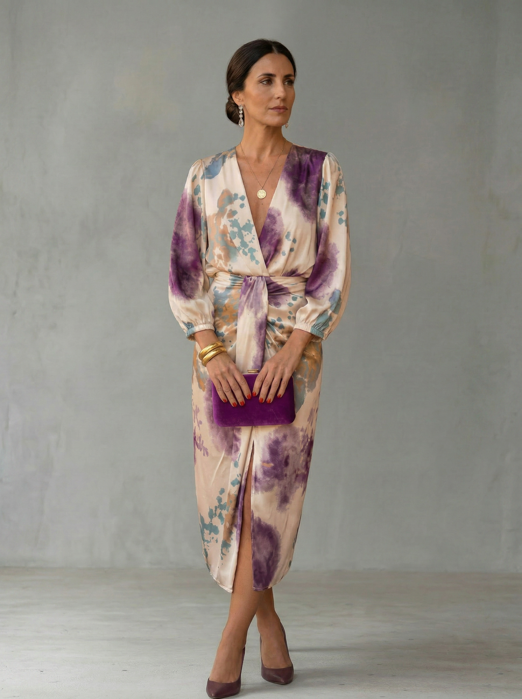 Wrap Dress with V-Neck for Women