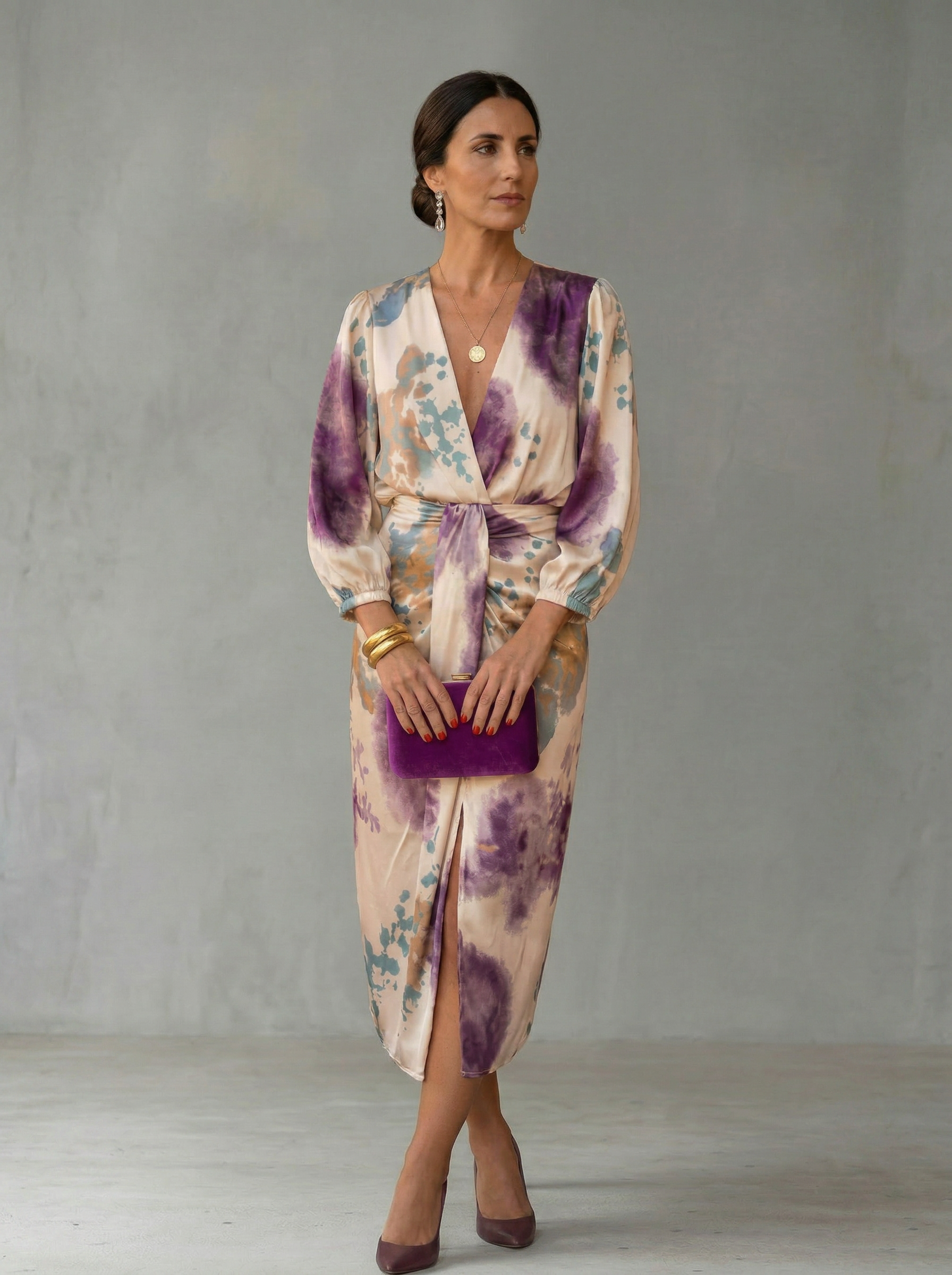 Wrap Dress with V-Neck for Women