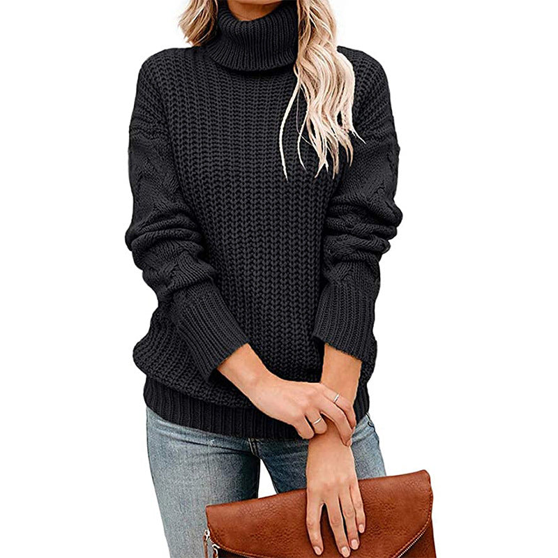 Chunky Knit Turtleneck Sweater for Women