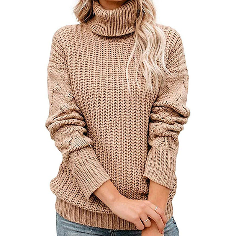 Chunky Knit Turtleneck Sweater for Women