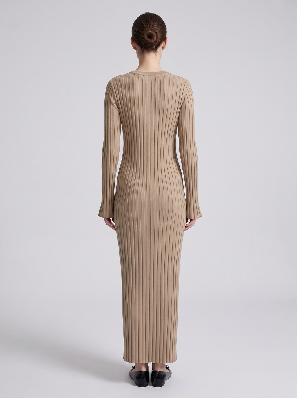 Long Sleeve Fitted Knit Maxi Dress for Women