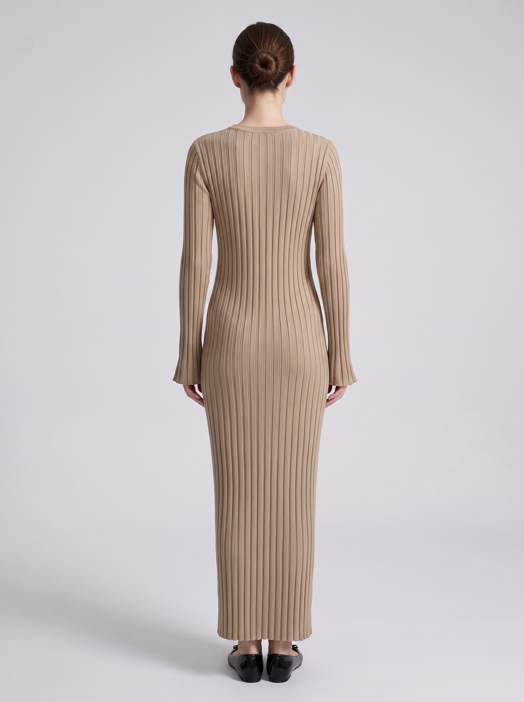 Long Sleeve Fitted Knit Maxi Dress for Women