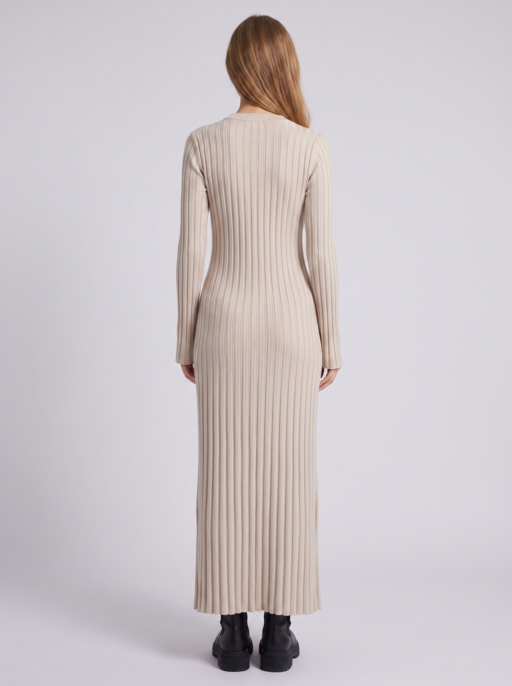 Long Sleeve Fitted Knit Maxi Dress for Women
