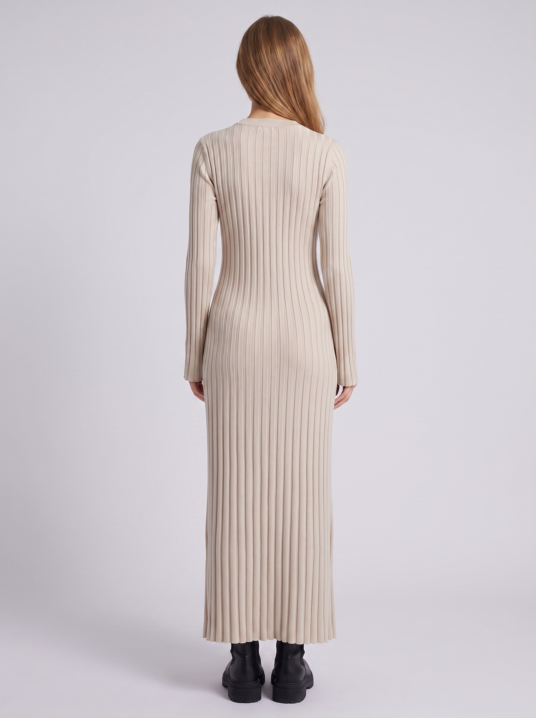Long Sleeve Fitted Knit Maxi Dress for Women