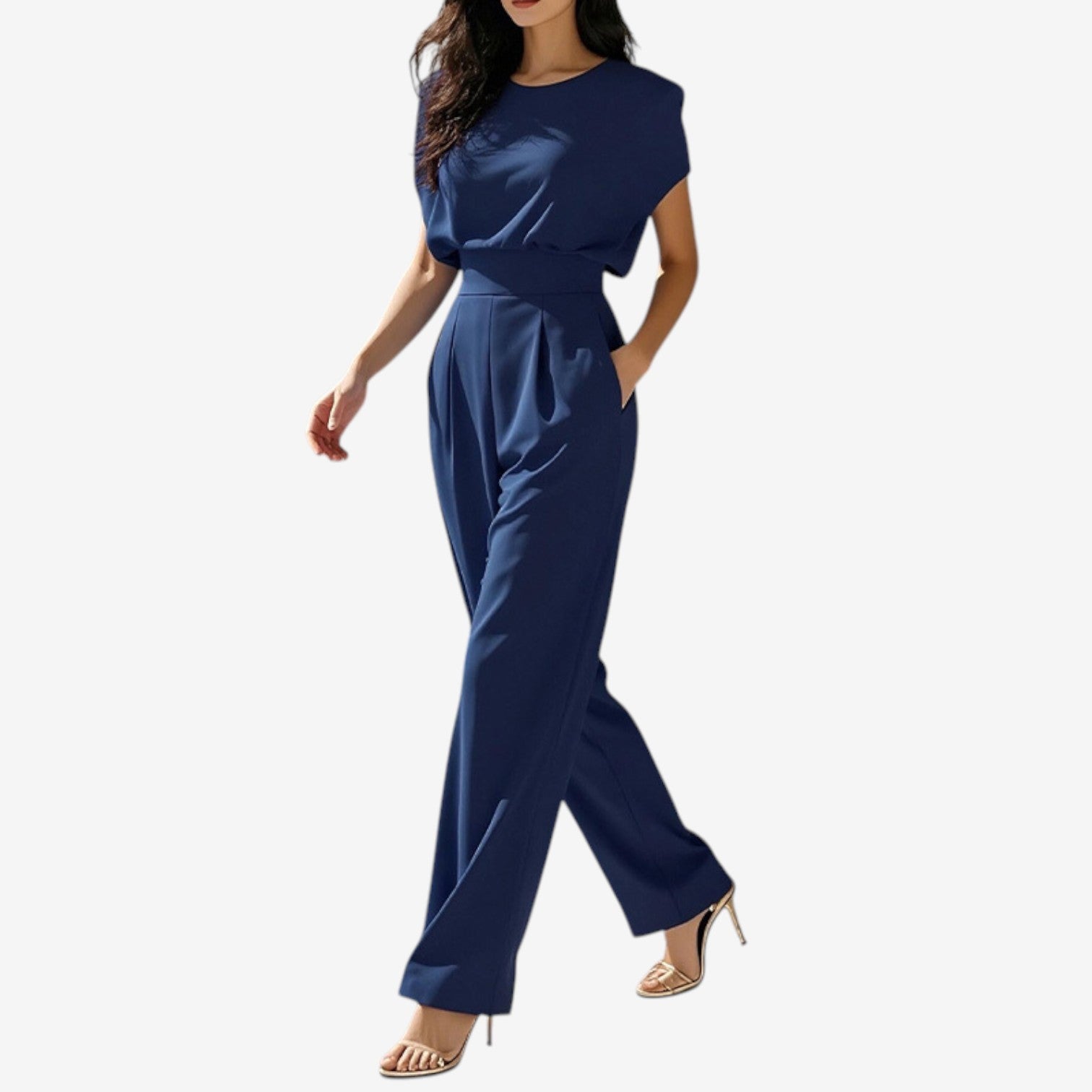 Sleeveless Jumpsuit with Waist for Women