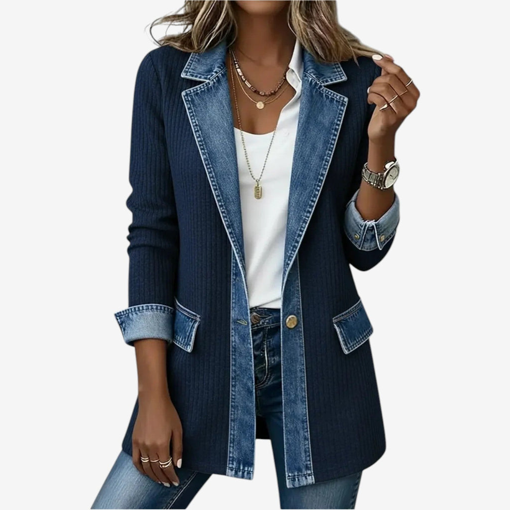 Women's Blazer with Texture Contrast | Perfect for Everyday Wear