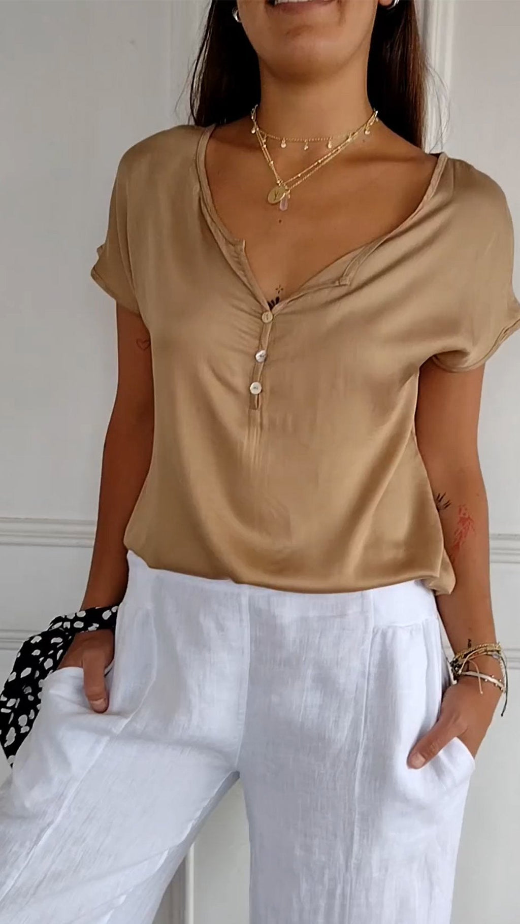 Light V-Neck Blouse for Women