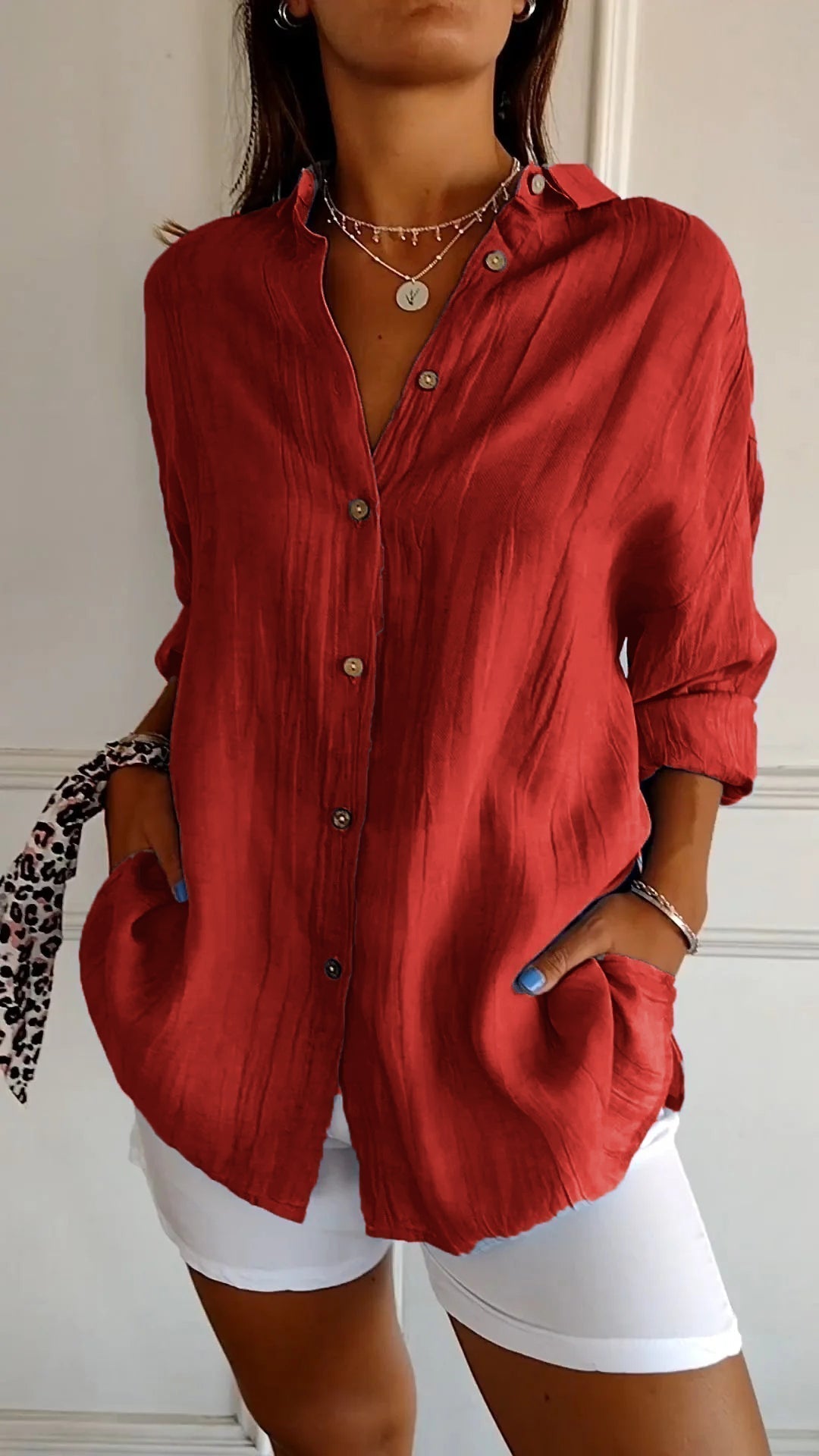 Long Sleeve Shirt with Pleat Detail for Women | Ideal for Autumn
