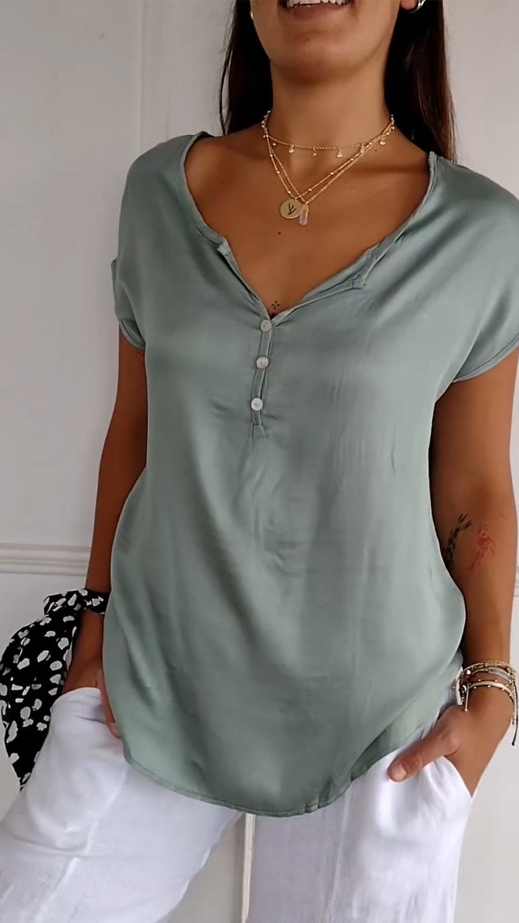 Light V-Neck Blouse for Women