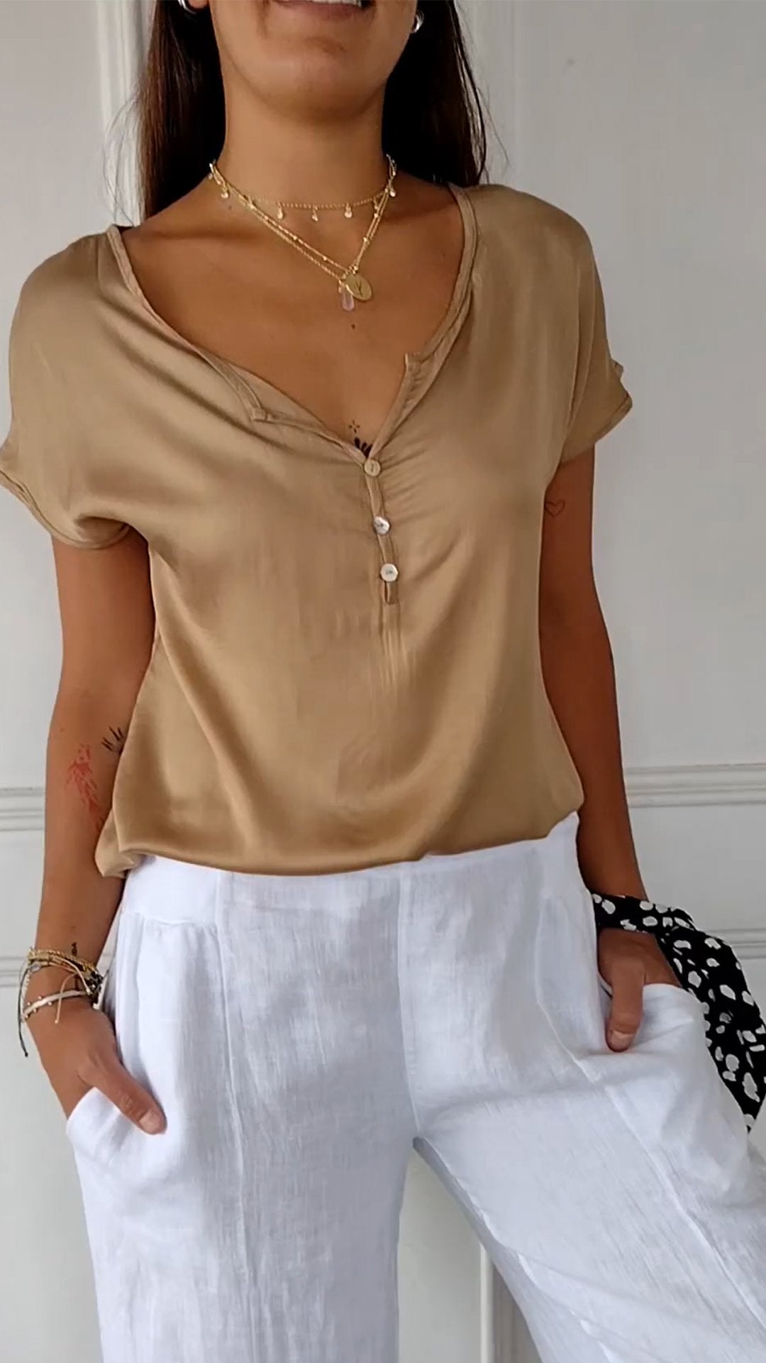 Light V-Neck Blouse for Women