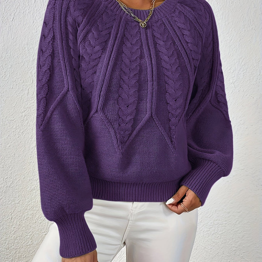 Cropped Cable Knit Sweater for Women