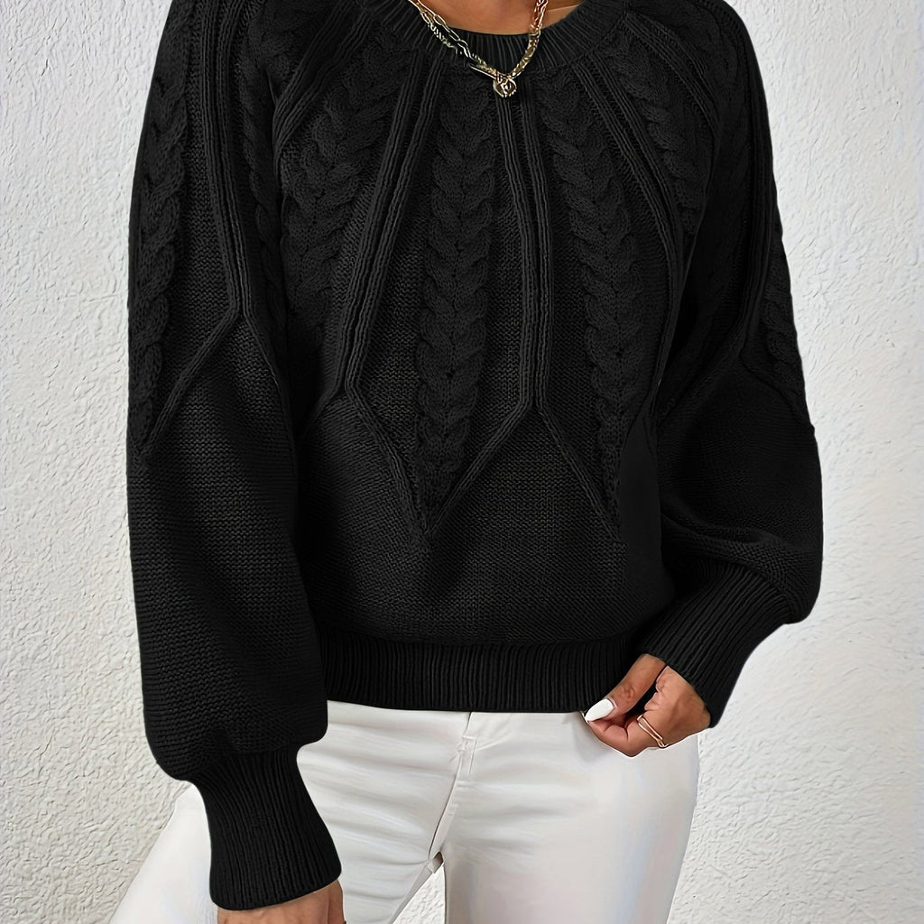 Cropped Cable Knit Sweater for Women