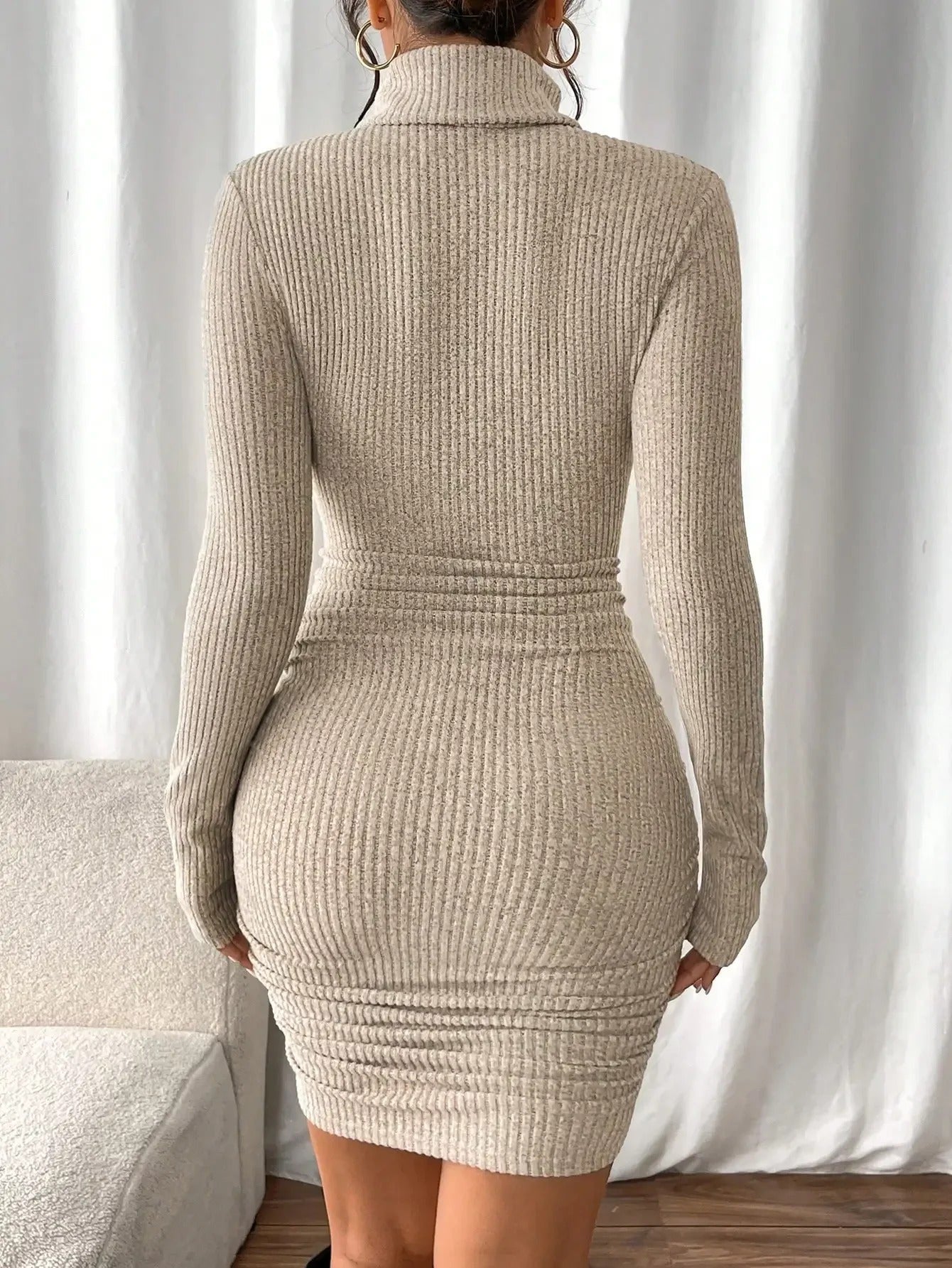 Ruched Bodycon Mini Dress for Women