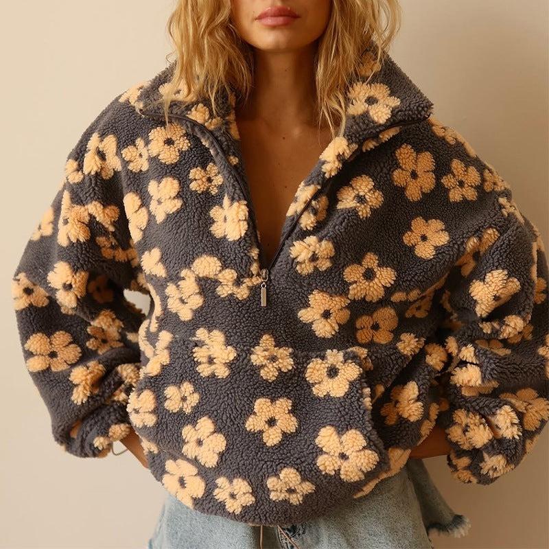 Polar Fleece with Floral Print for Women