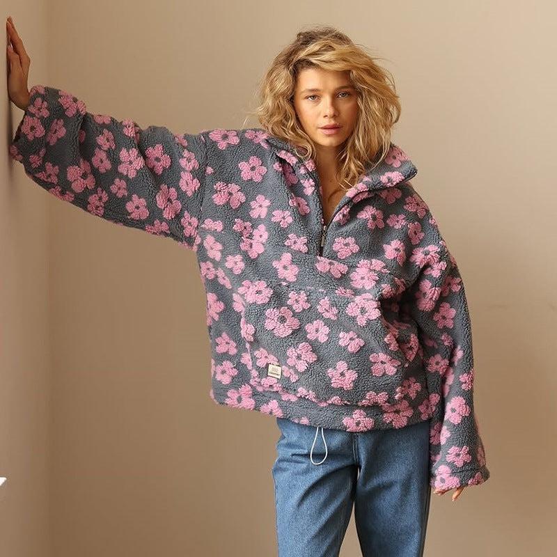 Polar Fleece with Floral Print for Women