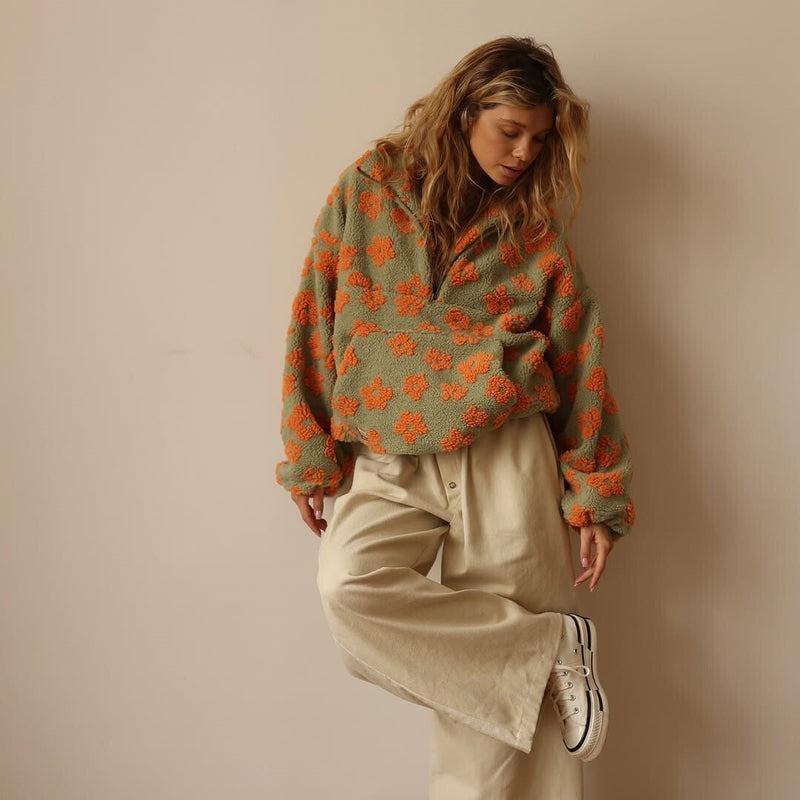 Polar Fleece with Floral Print for Women
