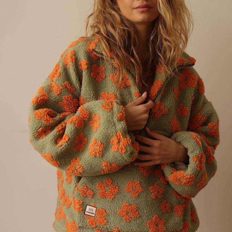 Polar Fleece with Floral Print for Women