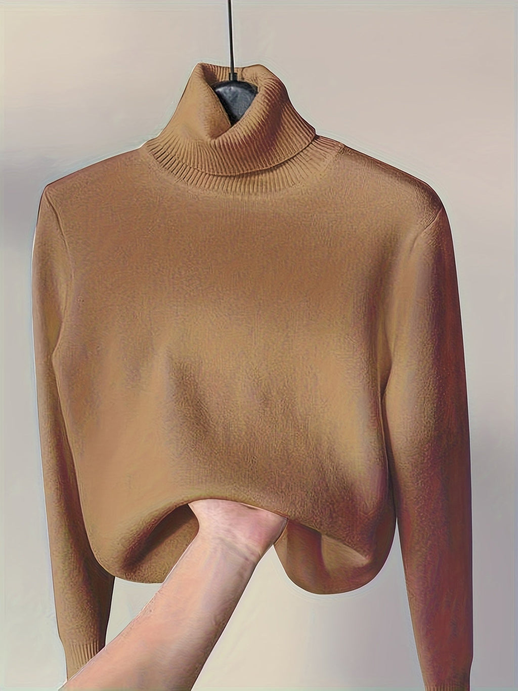 Fleece Lined Turtleneck Sweater for Women