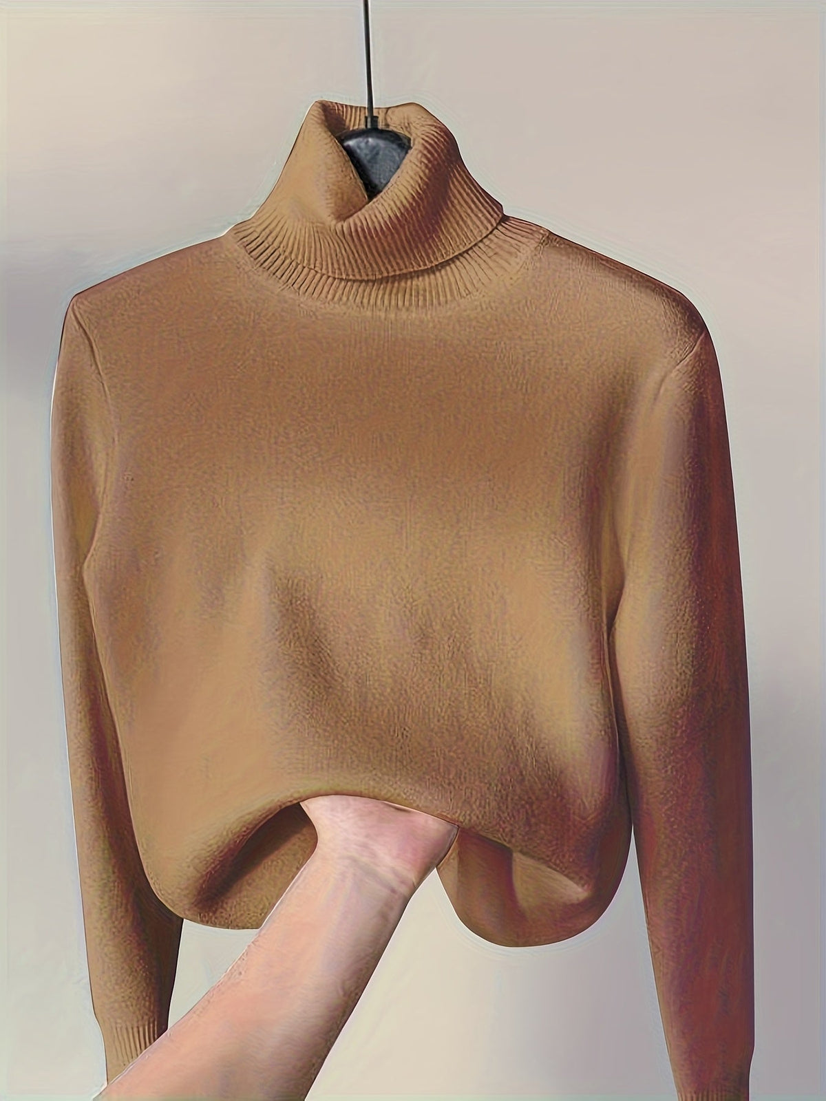 Fleece Lined Turtleneck Sweater for Women