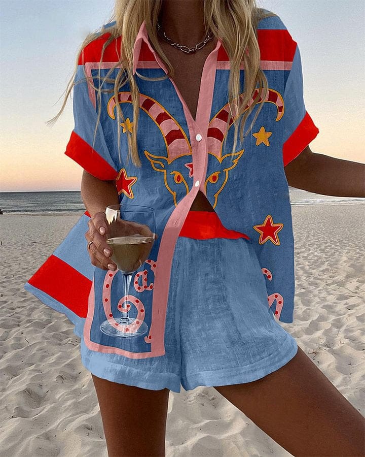 Two-Piece Printed Set for Women