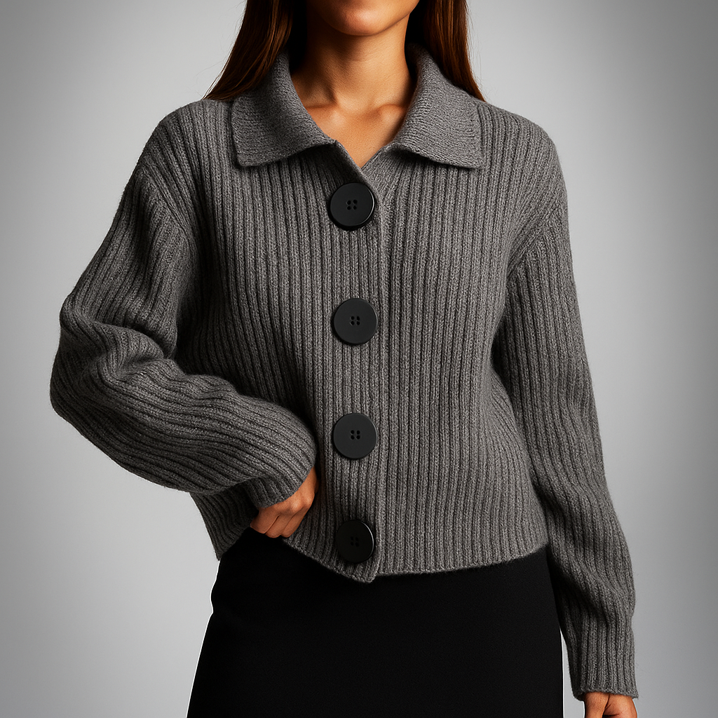 Chunky Knit Oversized Cardigan Sweater with Button Front for Women