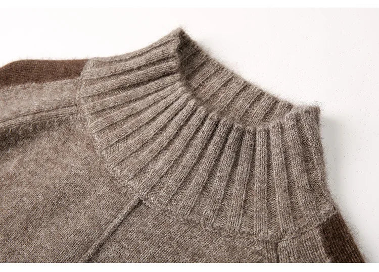 Long Sleeve Oversized Mini Mock Neck Sweater Dress for Women